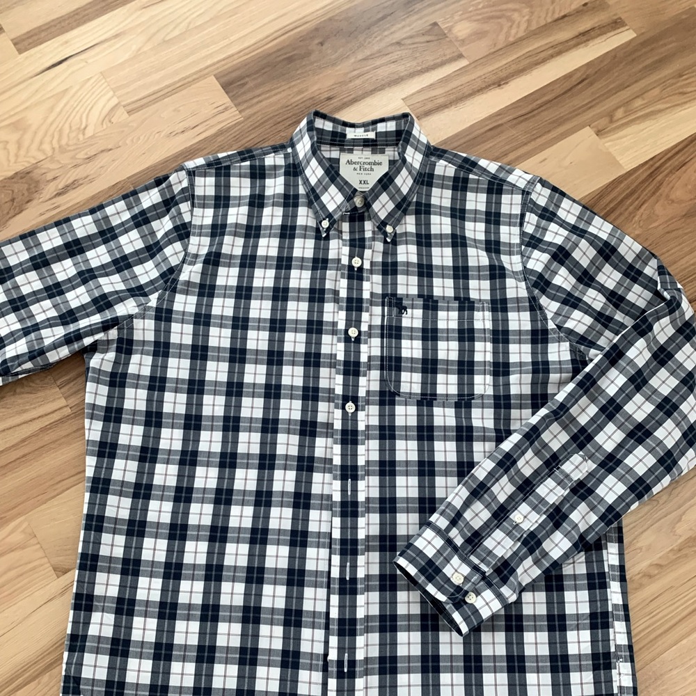 Abercrombie and Fitch men plaid shirt muscle XXL